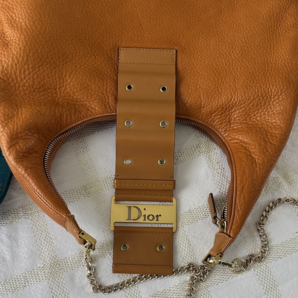 ✨ Authentic Dior Trotteur  Hobo Bag – Tan Leather with Gold Hardware ✨ - Picture 9 of 16